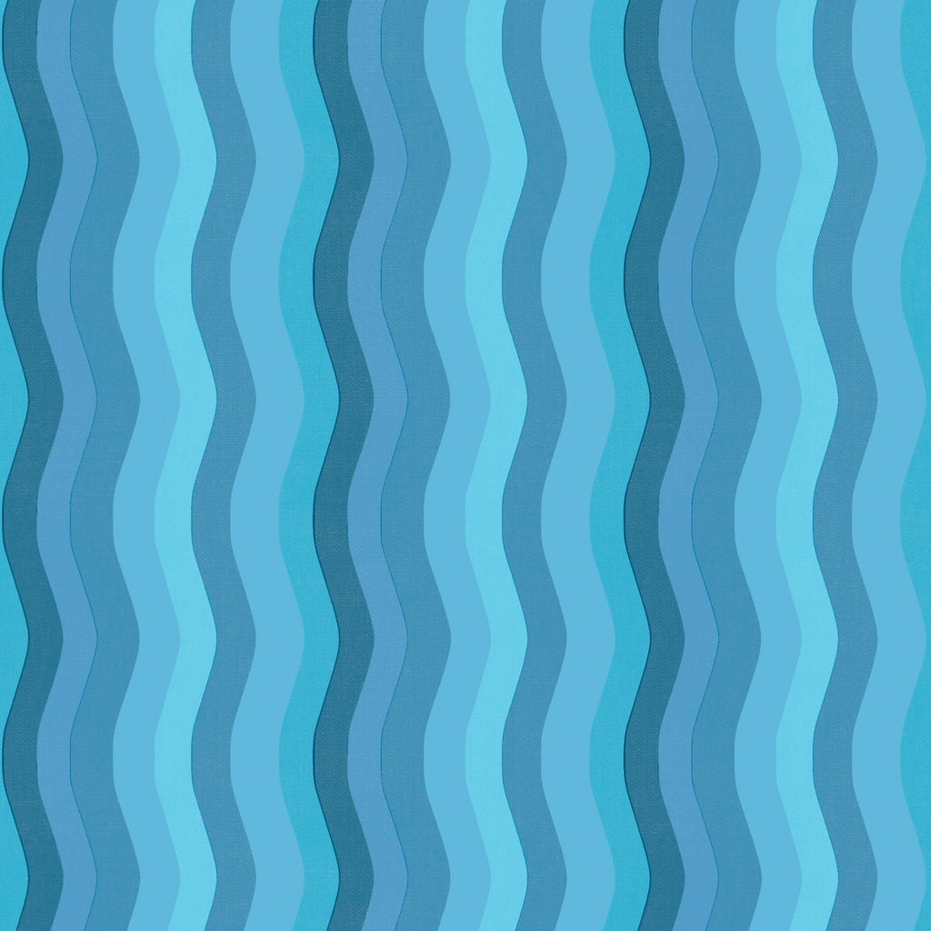 Wavy Stripe Wallpaper - Blue
