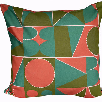Taking Shape Cushion - Coral + Olive