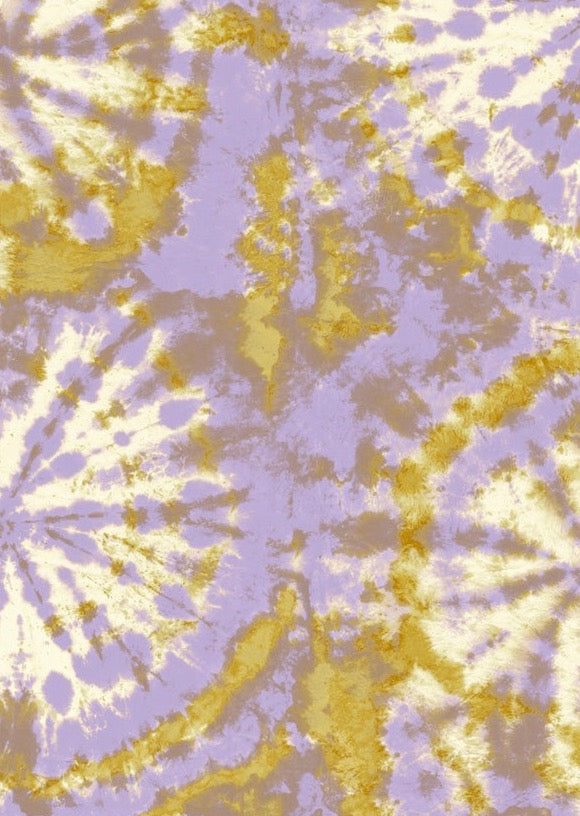 Tie dye circle Wallpaper - Lilac / Mustard