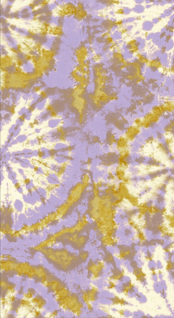 Tie dye circle Wallpaper - Lilac / Mustard