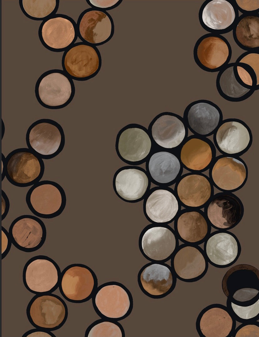 Ombré Circle Wallpaper - Chocolate & Clay