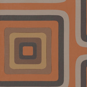 Retro Square  Geometric wallpaper - Terracotta + Grey