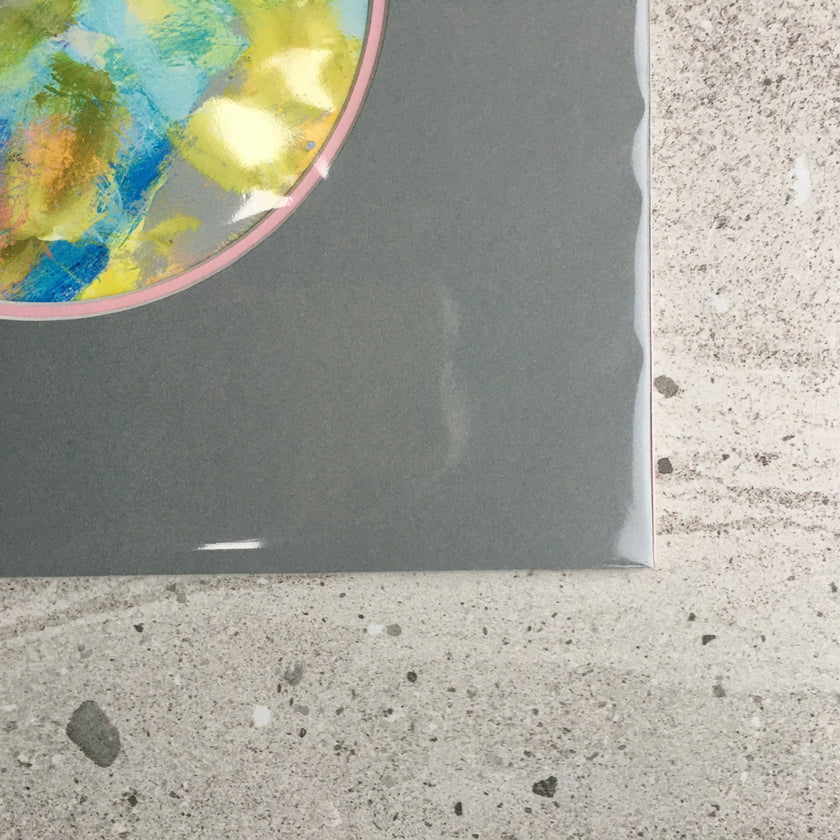 Expressive Abstract Circular Print Pink + Grey Mount
