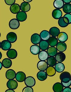 Ombré Circle Wallpaper - Lemon & Emerald