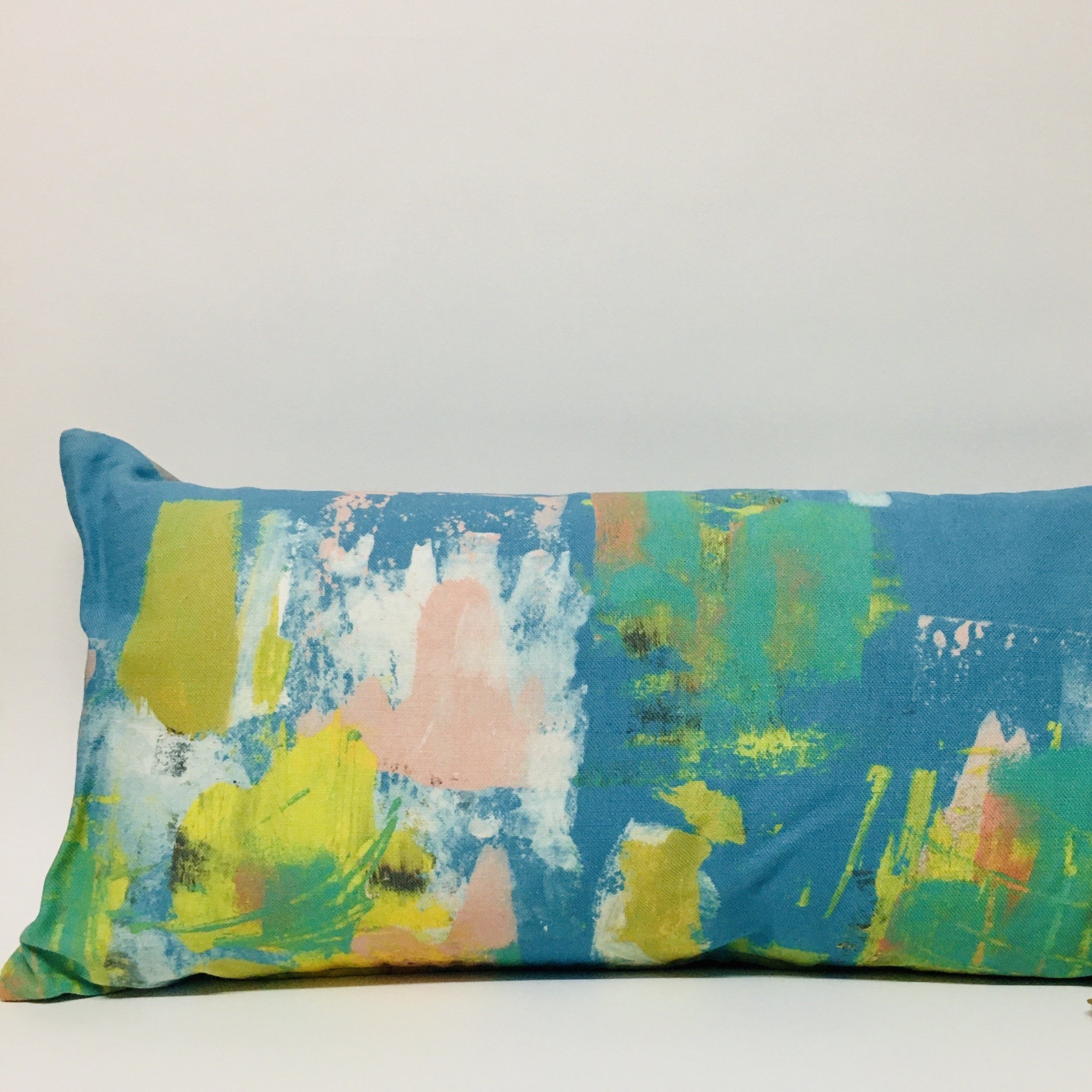 Painterly Turquoise Cushion