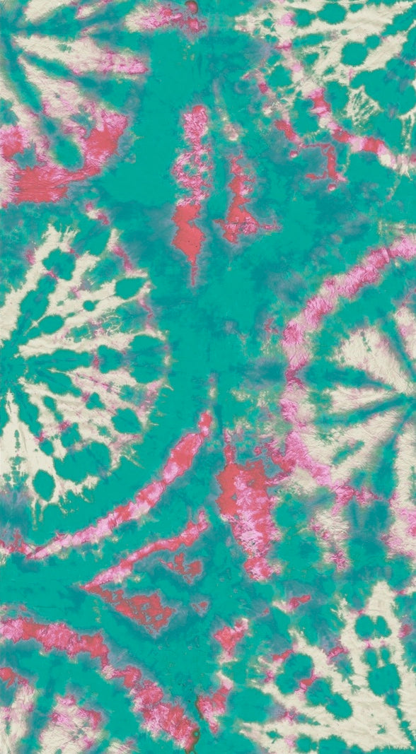 Tie dye circle Wallpaper - Turquoise / pink