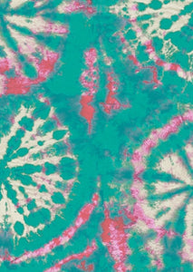 Tie dye circle Wallpaper - Turquoise / pink