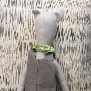 Hand Made Linen Soft Toy - Teddy