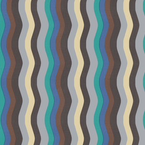 Wavy Stripe Wallpaper - Sky Blue, Cobalt + Jade