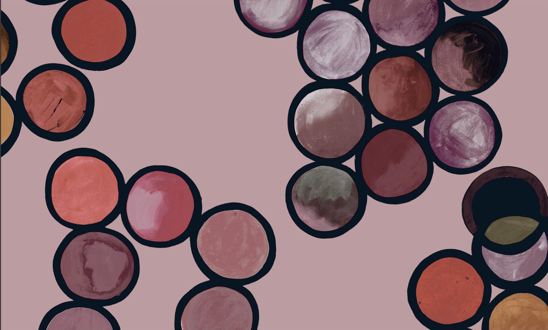 Ombré Circle Wallpaper - Blush & Rose