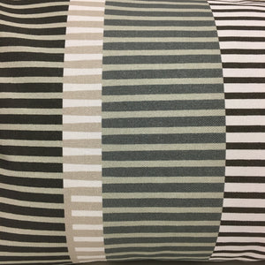 Combed Stripe Cushion - Graphite, dove + white