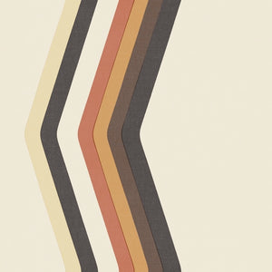 Retro geometric Stripe wallpaper - Cream  + Orange