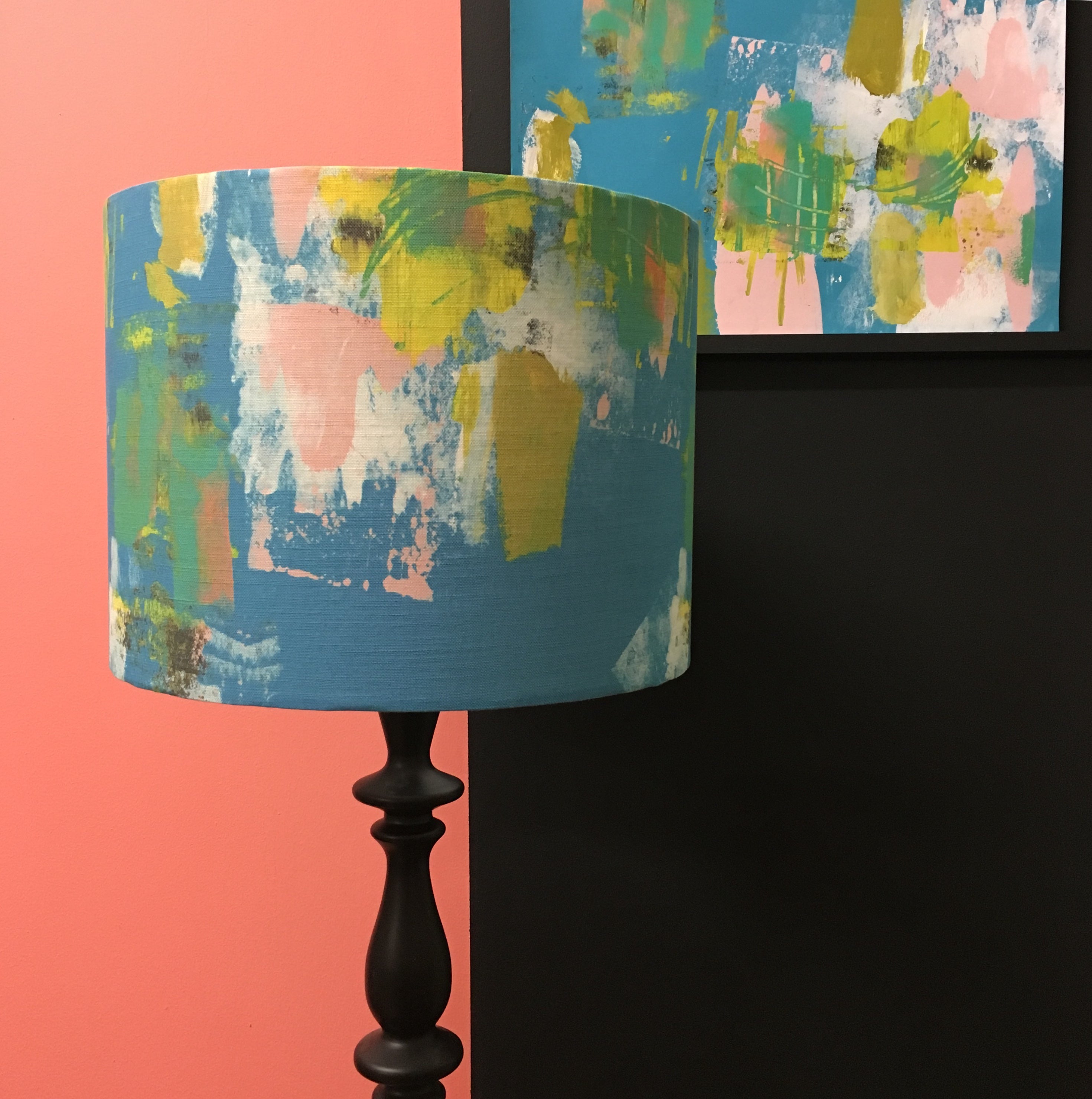 Abstract Turquoise Small Lampshade
