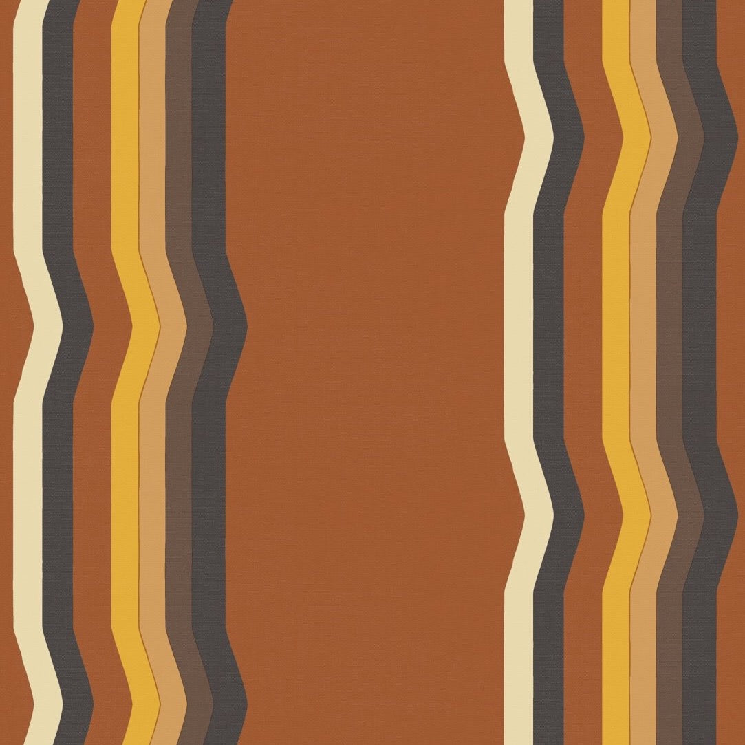 Off - Set Retro Stripe wallpaper - Terracotta