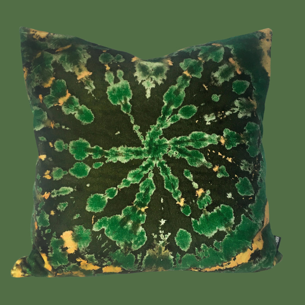 Tie dye Circle  Velvet Cushion - Bottle