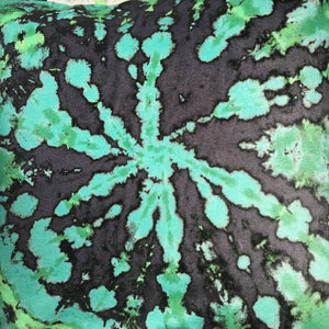 Tie Dye Circle  Velvet Cushion - Jade