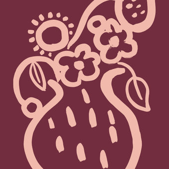 Vase print -  Plum + Blush