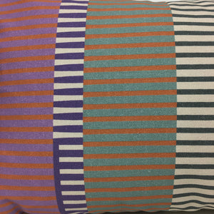 Combed Stripe Cushion - Raspberry, lilac + terracotta