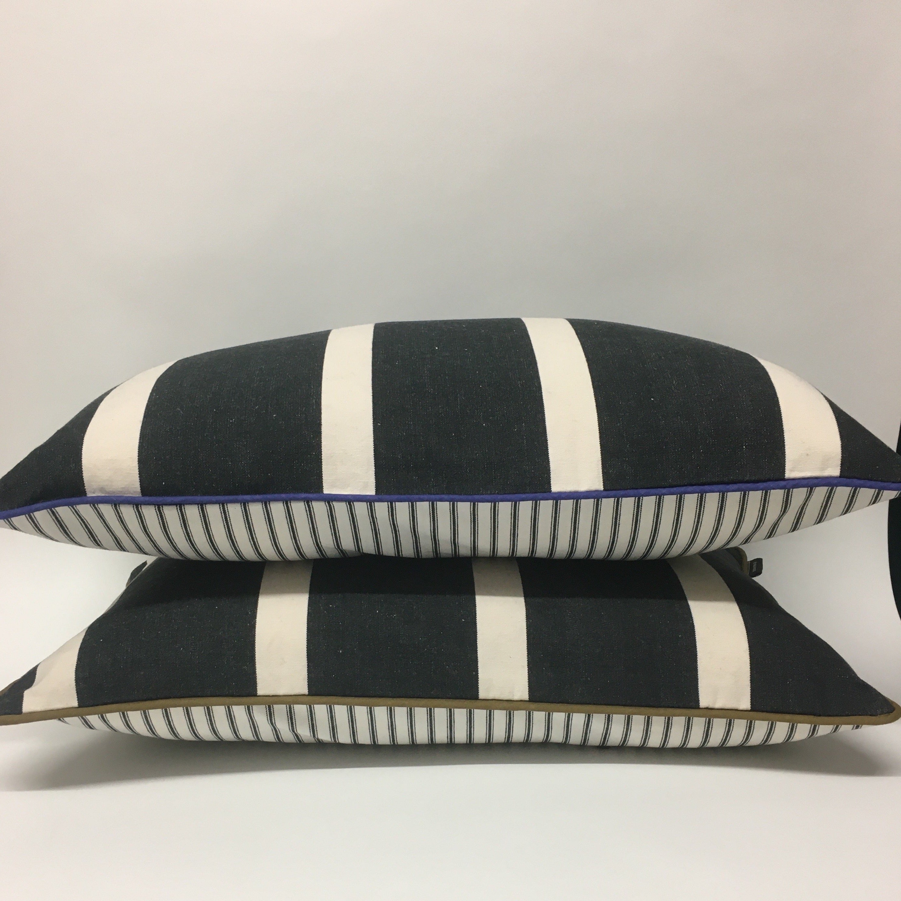 Black + White Striped Cushions