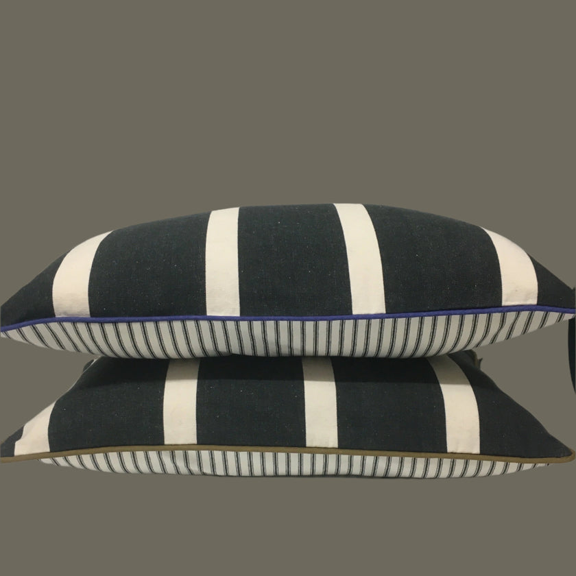 Black + White Striped Cushions