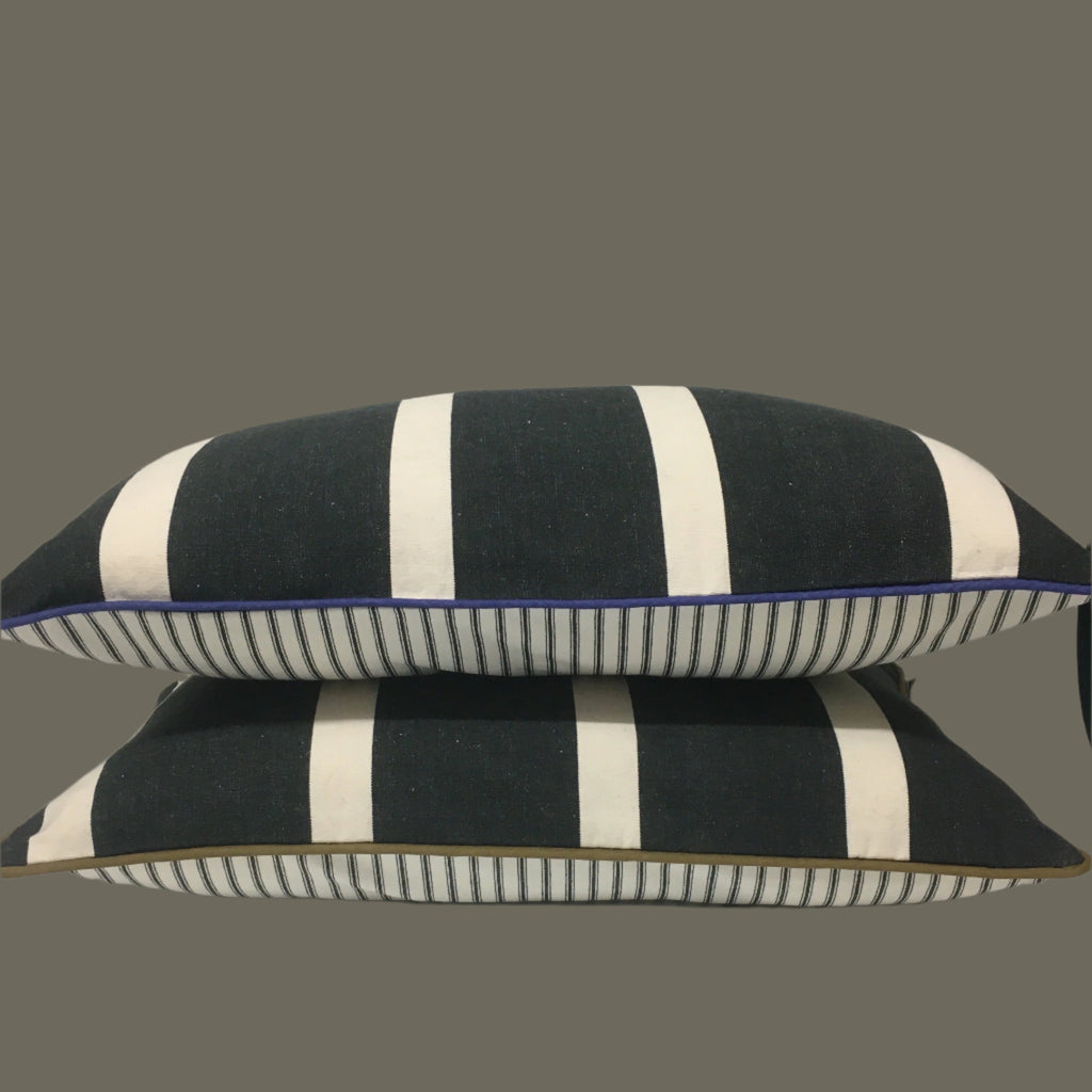 Black + White Striped Cushions