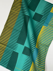 Combed Stripe Tea Towel - Turquoise + Teal