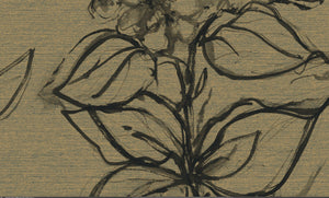 Aquatint floral Wallpaper - Linen + Black