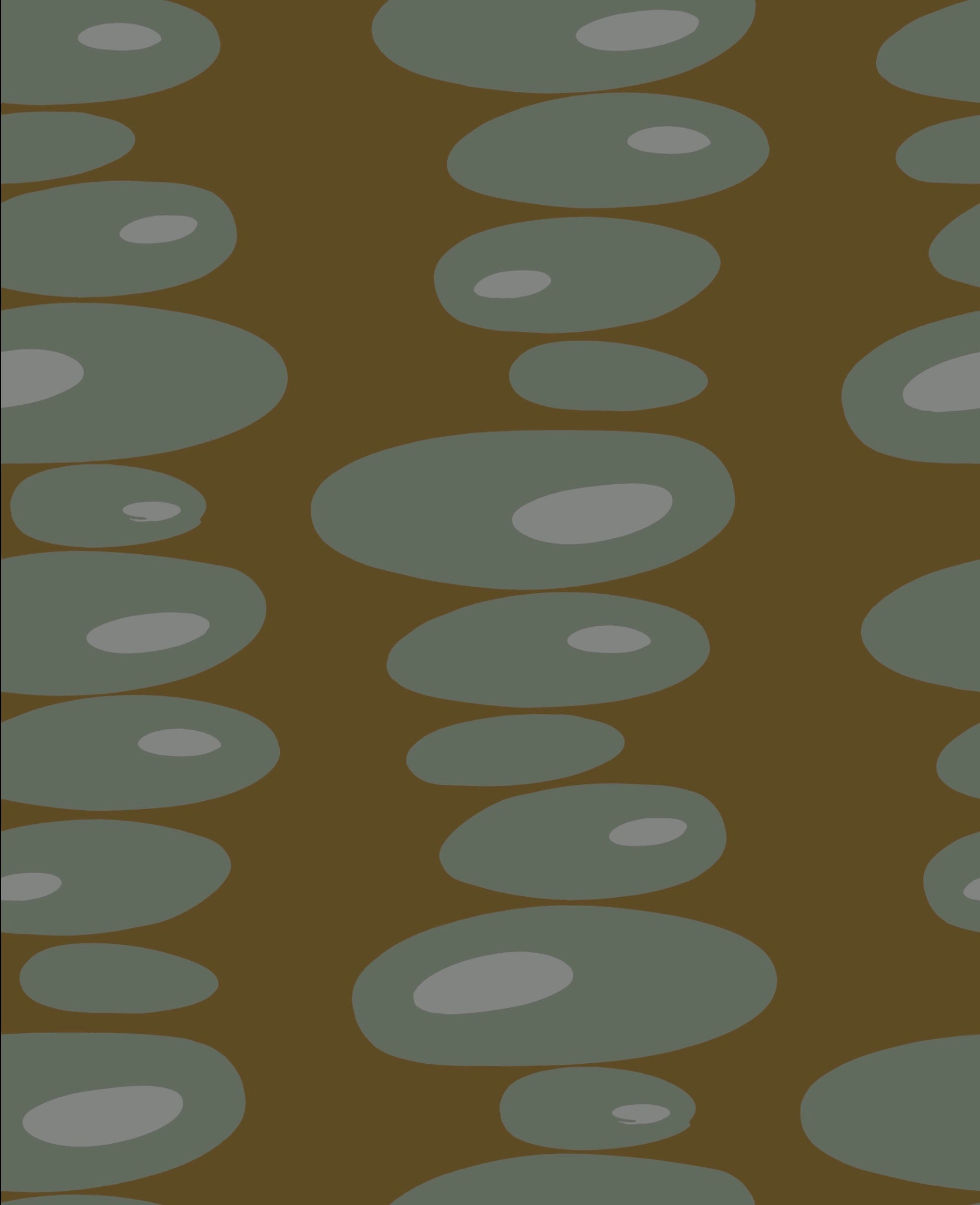 Pebbles Wallpaper - Khaki, Pewter + Grey