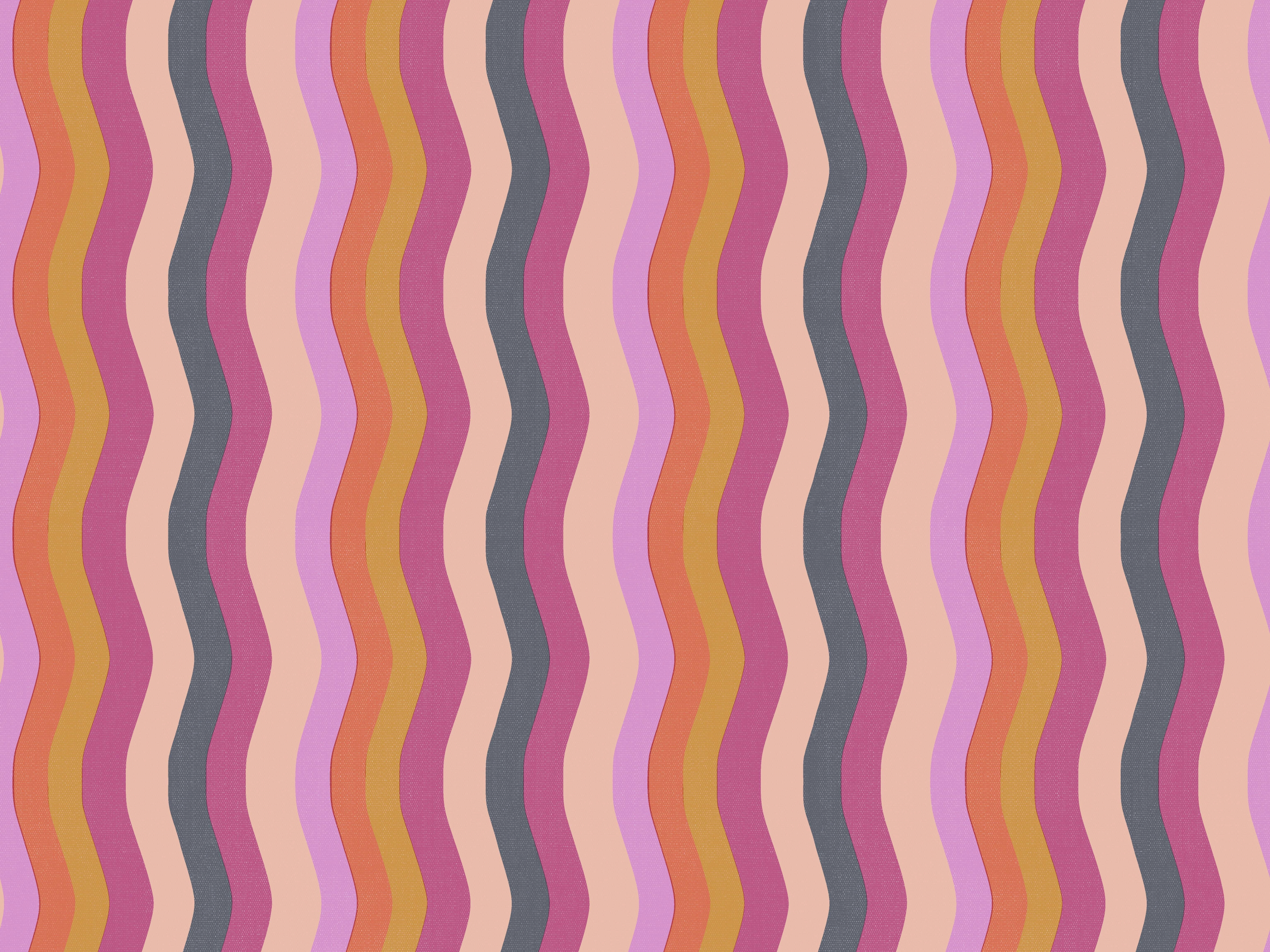 Wavy Stripe Wallpaper - Lilac, Blush + Magenta