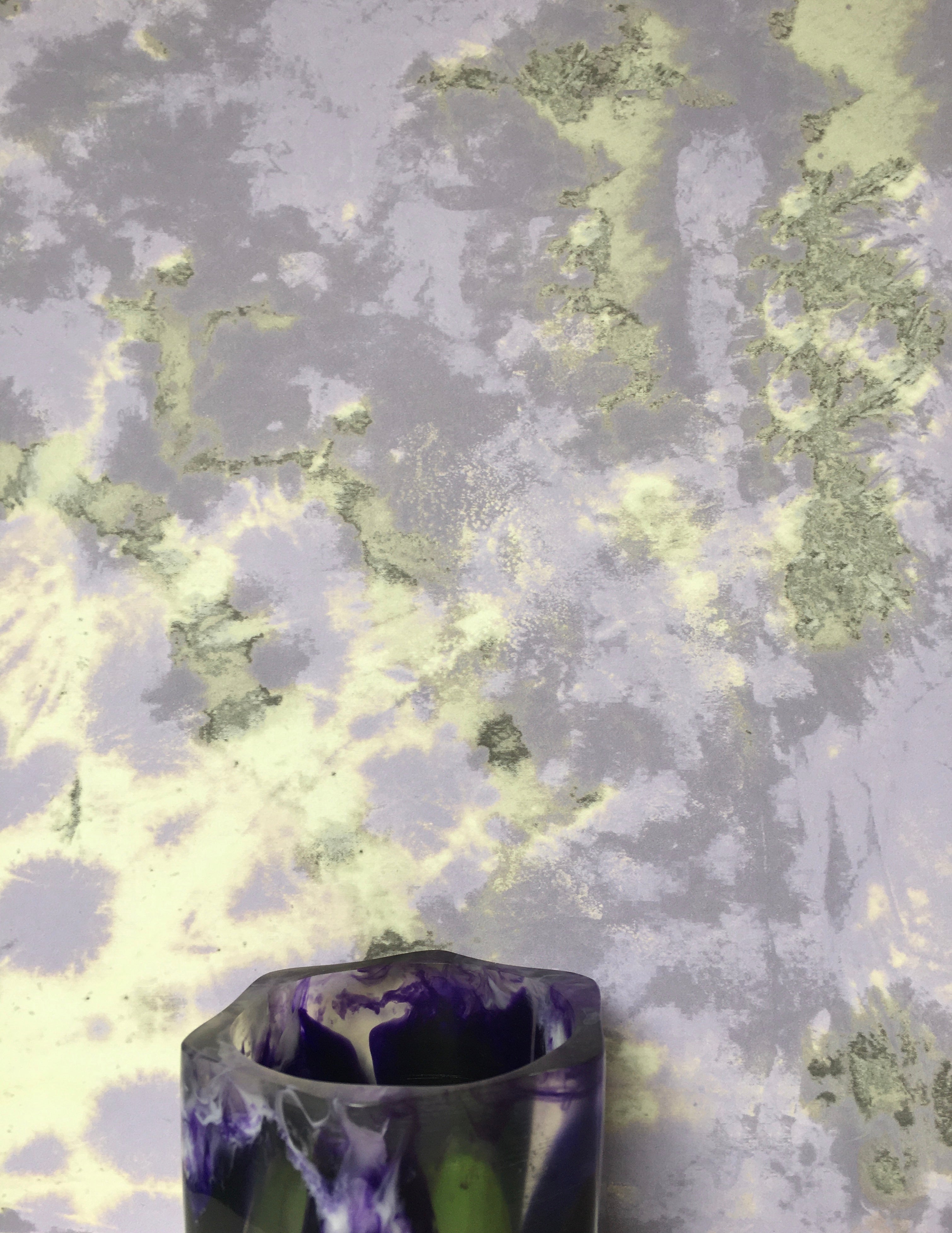 Tie dye circle Wallpaper - Lilac / Grey