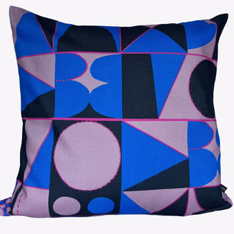 Taking Shape Cushion - Cobalt, Black + Rose