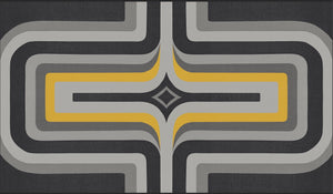 70s Geometric wallpaper Slate + Yellow