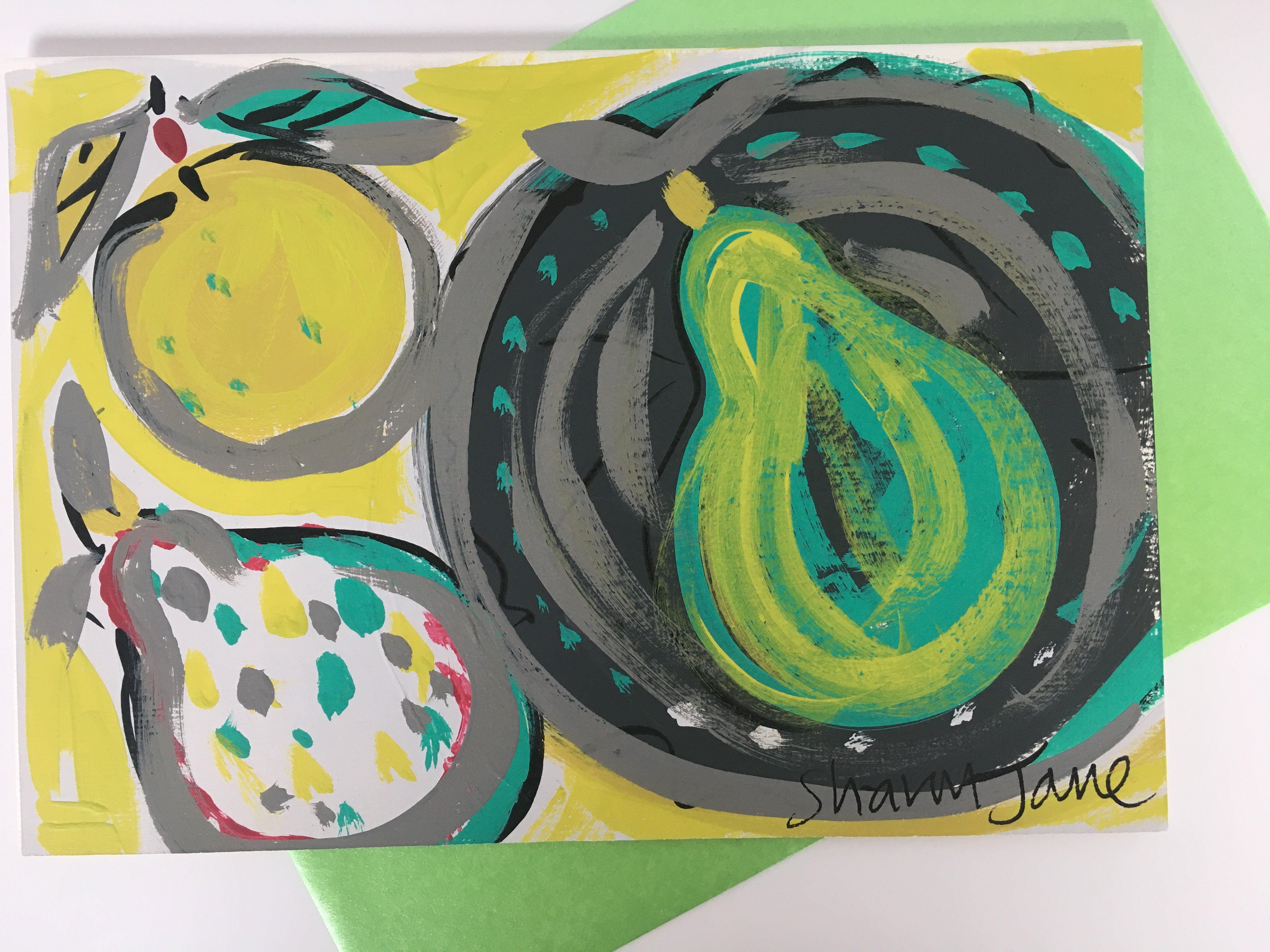 ‘Fruit’ Hand Painted Greetings Card