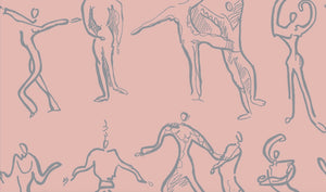 Dancers Wallpaper - Blush + Grey