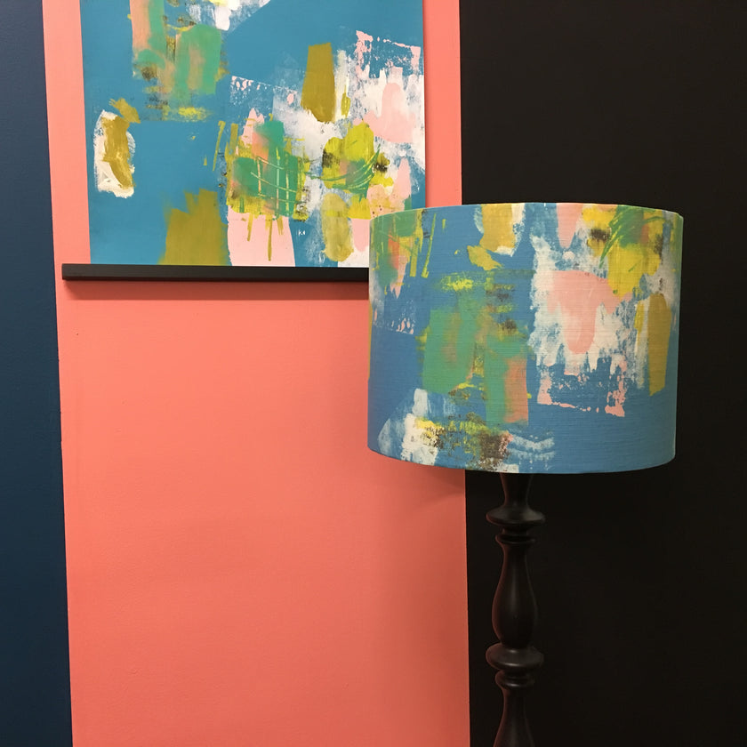 Abstract Turquoise Lampshade