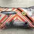 Appliquéd Chevron Orange + Black Cherry Cushion