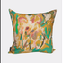 Abstract Floral Velvet Cushion - Yellow