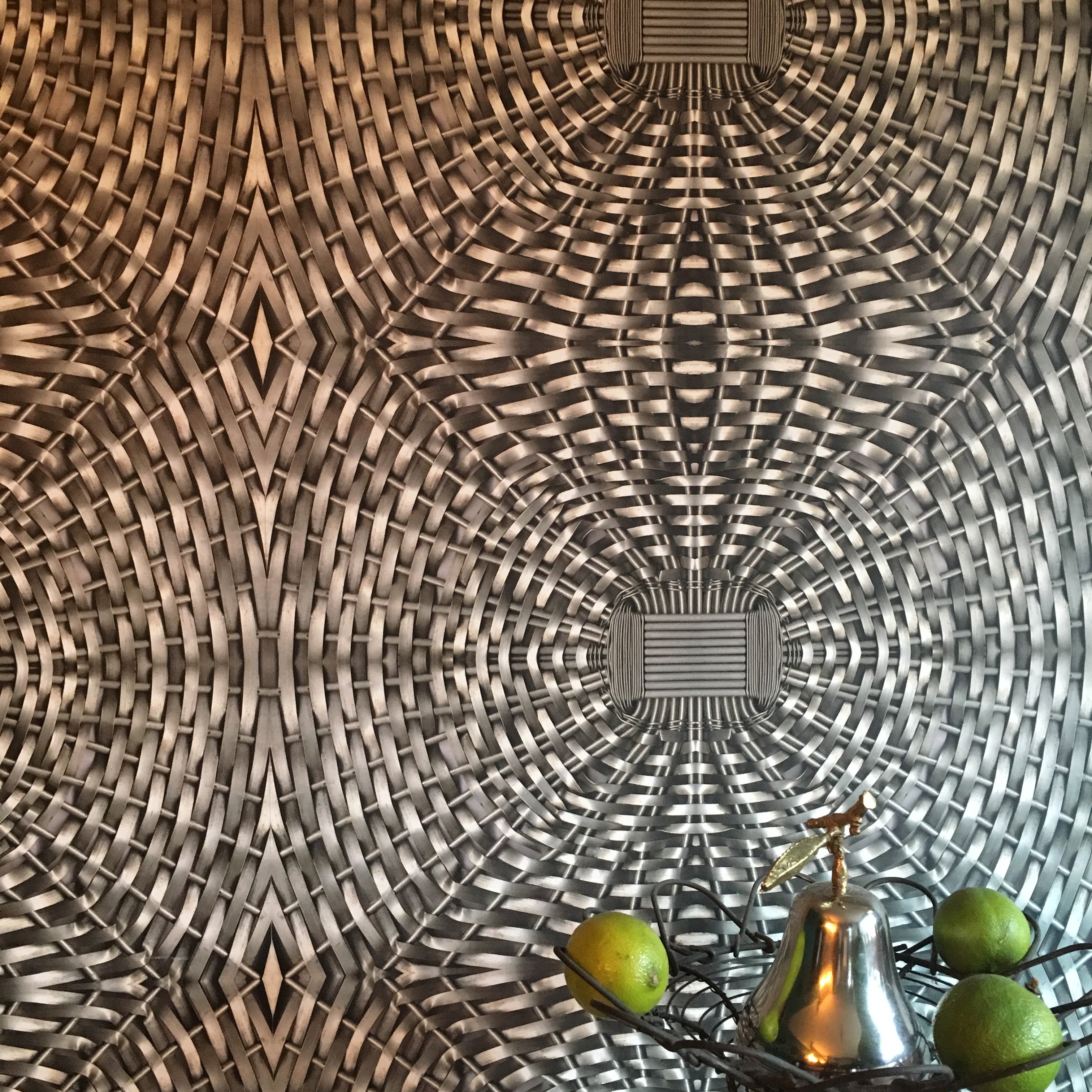 Woven Metal Basket Wallpaper