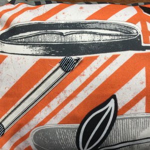 Appliquéd Chevron Orange + Black Cherry Cushion