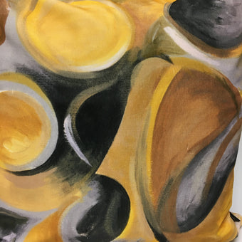 Strata Large Velvet Cushion - Mustard