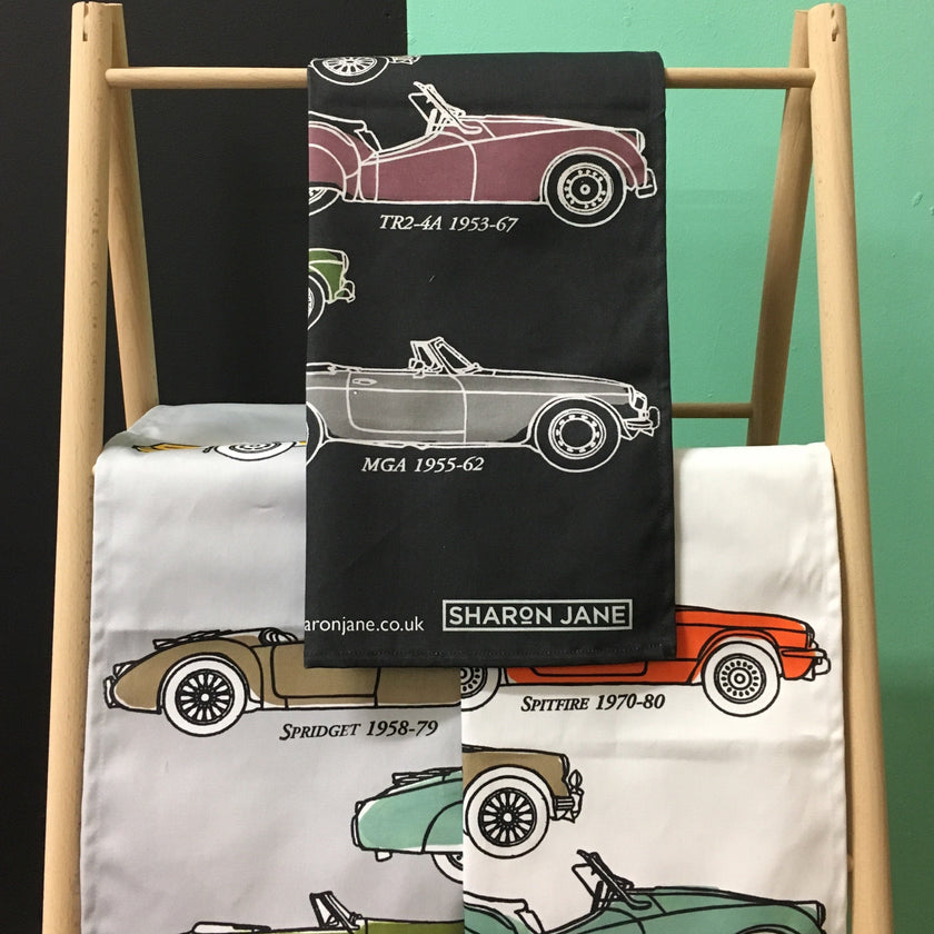 British Classic Cars Tea Towel