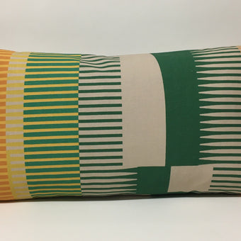Combed Stripe Cushion - Bottle green