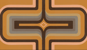 70s Geometric wallpaper Caramel + Grey