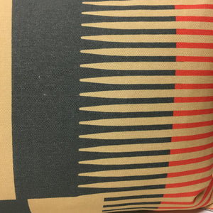 Combed Stripe Cushion - Vanilla, Straw + Charcoal