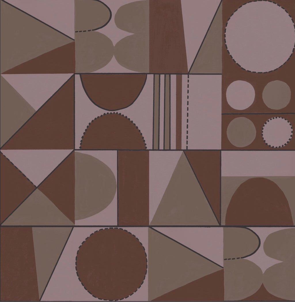 Taking Shape Wallpaper- Terracotta & Rose