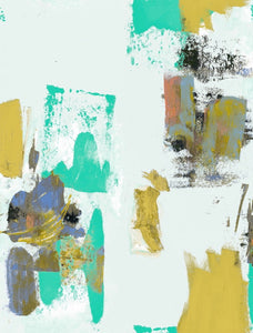 Abstract Painterly Wallpaper- Pastel Mint Green