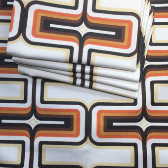 Retro Tea Towel - Brown + Orange