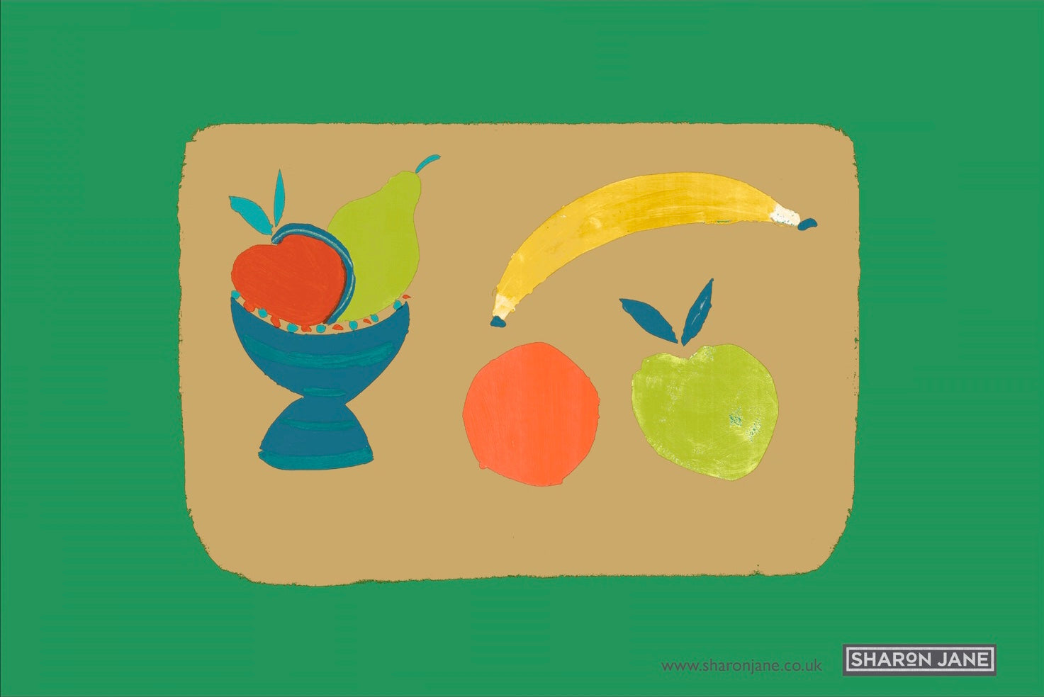 Fruit Bowl Tea Towel - Emerald