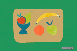 Fruit Bowl Tea Towel - Emerald