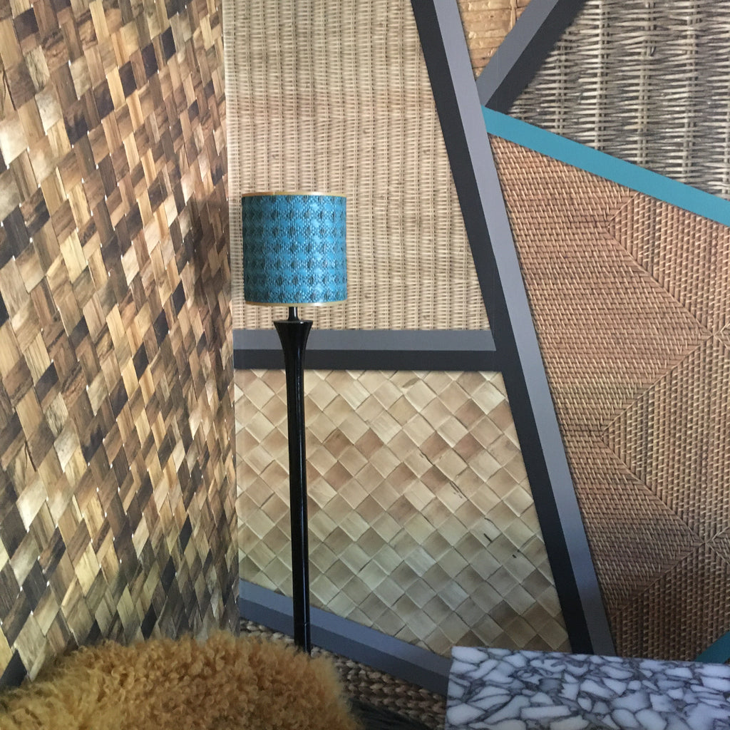 Wicker Geometric panels Turquoise + Mustard